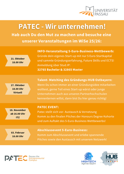 Semesterübersicht Programm WiSe 25/26