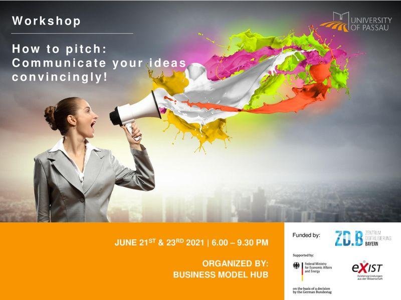 Flyer zum Workshop "How to pitch"