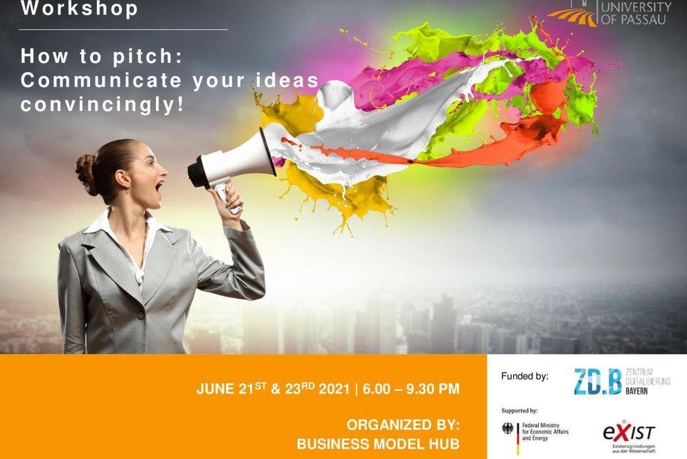 Flyer zum Workshop "How to pitch"